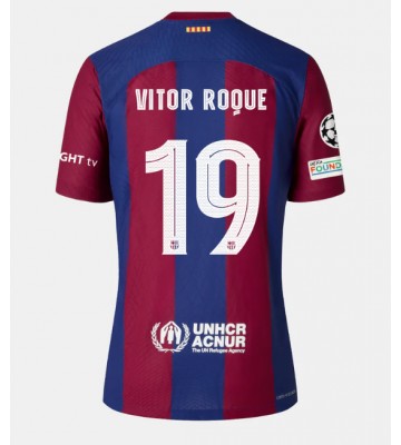 Barcelona Vitor Roque #19 Hjemmebanetrøje 2023-24 Kort ærmer